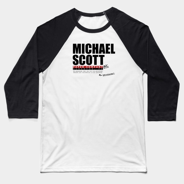 Michael Scott Paper Company - Dunder Mifflin - The Office Parody Baseball T-Shirt by WFDJ